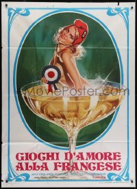 4b338 LES PETITES SAINTES Y TOUCHENT Italian 1p 1975 art of sexy naked blonde in champagne glass!