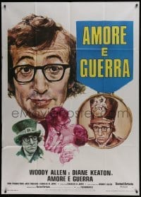 4b348 LOVE & DEATH Italian 1p 1975 different artwork of Woody Allen & Diane Keaton!
