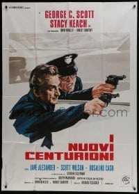 4b371 NEW CENTURIONS Italian 1p 1972 cool different image of cops George Scott & Stacy Keach!
