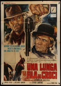 4b375 NO ROOM TO DIE Italian 1p 1969 Gasparri art of Anthony Steffen as Django, spaghetti western!