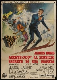 4b378 ON HER MAJESTY'S SECRET SERVICE Italian 1p 1969 George Lazenby's only James Bond movie!