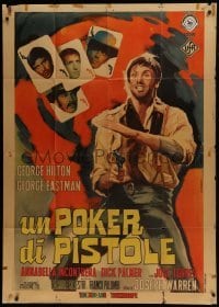 4b388 POKER WITH PISTOLS Italian 1p 1967 Un Poker di pistole, spaghetti western art by Ferrini!