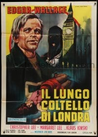 4b392 PSYCHO-CIRCUS Italian 1p 1968 different Piovano art of Klaus Kinski & dead girl in London!