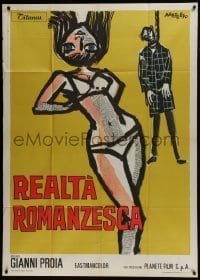 4b399 REALITIES AROUND THE WORLD Italian 1p 1969 wild Manfredo art of odd sexy woman & hanged man!