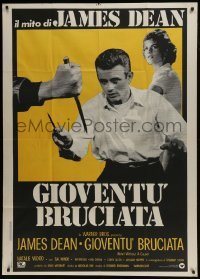 4b400 REBEL WITHOUT A CAUSE Italian 1p R1970s Nicholas Ray, different c/u of James Dean with knife!
