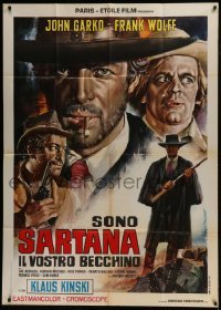 4b415 SARTANA THE GRAVEDIGGER Italian 1p 1969 different art of Garko & Kinski by Ezio Tarantelli!