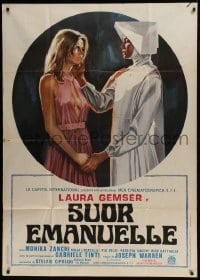 4b430 SISTER EMANUELLE Italian 1p 1978 art of Laura Gemser as a nun trying to be good!