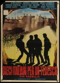 4b457 TEN ITALIANS FOR ONE GERMAN Italian 1p 1962 art of four men surrounded by German Nazis!