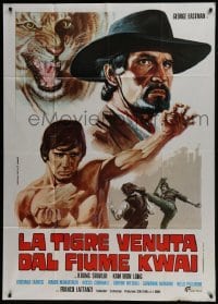 4b463 TIGER FROM RIVER KWAI Italian 1p 1975 George Eastman, cool kung fu art by Zanca!
