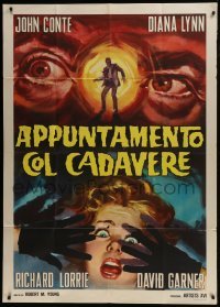 4b467 TRAUMA Italian 1p 1964 John Conte, psycho-thriller nightmare, cool different artwork!