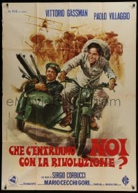 4b480 WHAT AM I DOING IN THE MIDDLE OF A REVOLUTION Italian 1p 1973 Corbucci, Casaro motorcycle art