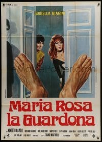 4b481 WHAT THE CHAMBERMAID SAW Italian 1p 1974 Maria Rosa la guardona, art of Isabella Biagini!