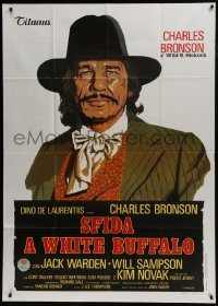 4b484 WHITE BUFFALO style B Italian 1p 1977 different art of Charles Bronson as Wild Bill Hickok!