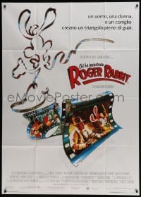 4b485 WHO FRAMED ROGER RABBIT Italian 1p 1988 Robert Zemeckis, cool cartoon/live action image!