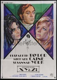 4b492 X Y & ZEE Italian 1p 1971 different art of Elizabeth Taylor, Michael Caine & Susannah York!