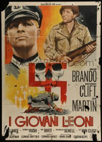 4b497 YOUNG LIONS Italian 1p R1977 different Spagnoli art of Nazi Marlon Brando & Dean Martin!