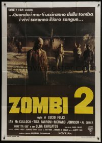 4b500 ZOMBIE Italian 1p 1979 Lucio Fulci's classic Zombi 2, great image of the walking dead!