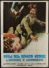 4b057 HEROIC ONES Italian 2p 1974 Piovano art of Asian soldier slapping sexy girl to the ground!