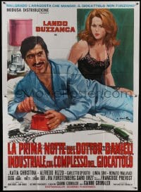 4b087 LOVEMAKERS Italian 2p 1970 Ciriello art of giant Lando Buzzanca over Katia Christine in bed!