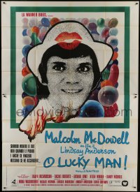 4b102 O LUCKY MAN Italian 2p 1973 great images of Malcolm McDowell, directed by Lindsay Anderson!