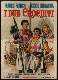 4b138 TWO CRUSADERS Italian 2p 1968 Casaro art of wacky religious knights Franco & Ciccio!