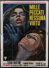 4b142 WAGES OF SIN Italian 2p 1969 great montage artwork of two beautiful women!