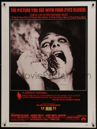 4c358 BUG 30x40 1975 wild horror image of screaming girl on phone with flaming insect!