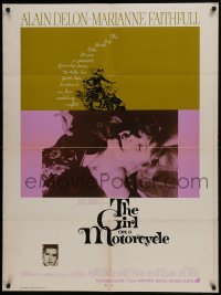 4c372 GIRL ON A MOTORCYCLE 30x40 1968 sexy biker Marianne Faithfull is Naked Under Leather!