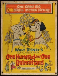 4c392 ONE HUNDRED & ONE DALMATIANS 30x40 1961 most classic Walt Disney canine family cartoon!