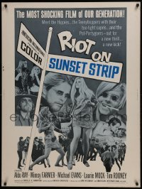 4c400 RIOT ON SUNSET STRIP 30x40 1967 hippies with too-tight capris, crazy pot-partygoers!