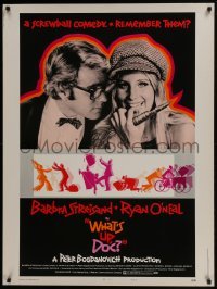 4c411 WHAT'S UP DOC style B 30x40 1972 Barbra Streisand, Ryan O'Neal, directed by Peter Bogdanovich!