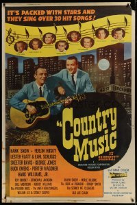 4c112 COUNTRY MUSIC ON BROADWAY 40x60 1964 first feature length all country picture, Hank Williams!