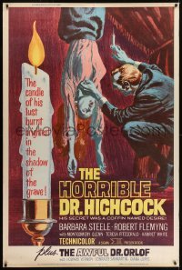 4c119 HORRIBLE DR. HICHCOCK/AWFUL DR. ORLOFF 40x60 1964 creepy art from Italian horror double-bill!