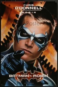 4c459 BATMAN & ROBIN teaser 1sh 1997 cool super close up of Chris O'Donnell as Robin in costume!