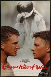 4c521 CASUALTIES OF WAR int'l 1sh 1989 Michael J. Fox, Sean Penn, directed by Brian De Palma!