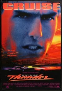 4c544 DAYS OF THUNDER int'l 1sh 1990 super close image of angry NASCAR race car driver Tom Cruise!