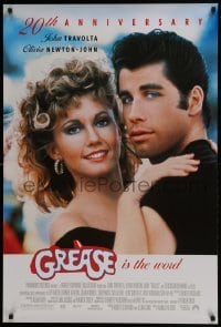 4c625 GREASE 1sh R1998 John Travolta & Olivia Newton-John in a most classic musical!