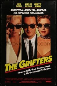 4c629 GRIFTERS 1sh 1990 John Cusack, Annette Bening & Anjelica Huston!