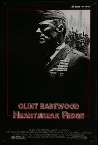 4c641 HEARTBREAK RIDGE 1sh 1986 Clint Eastwood all decked out in uniform & medals!