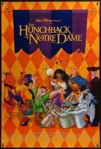 4c654 HUNCHBACK OF NOTRE DAME int'l DS 1sh 1996 Walt Disney cartoon, cool checkerboard art!