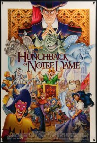 4c652 HUNCHBACK OF NOTRE DAME DS 1sh 1996 Walt Disney, Victor Hugo, art of cast on parade!
