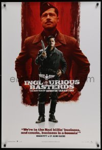 4c662 INGLOURIOUS BASTERDS teaser DS 1sh 2009 Pitt, in the Nazi killin' business and its boomin'!