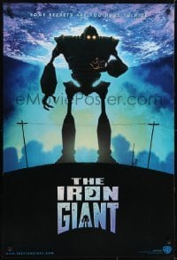 4c668 IRON GIANT int'l 1sh 1999 animated modern classic, completely different cartoon robot art!