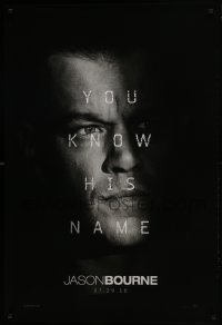4c681 JASON BOURNE teaser DS 1sh 2016 great super close-up image of Matt Damon in the title role!