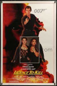 4c722 LICENCE TO KILL 1sh 1989 Timothy Dalton as James Bond, sexy Carey Lowell & Talisa Soto!