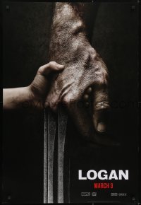 4c730 LOGAN style A revised teaser DS 1sh 2017 Jackman in the title role as Wolverine, claws out!