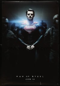 4c743 MAN OF STEEL teaser DS 1sh 2013 Henry Cavill in the title role as Superman handcuffed!