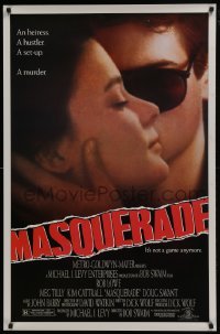 4c748 MASQUERADE 1sh 1988 super close up of Rob Lowe wearing sunglasses with Meg Tilly!