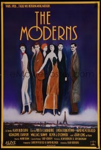 4c760 MODERNS 1sh 1988 Alan Rudolph, cool artwork of trendy 1920's people by star Keith Carradine!