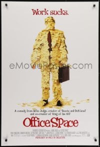 4c782 OFFICE SPACE style A advance DS 1sh 1999 directed by Mike Judge, Stephen Root covered in post-its!